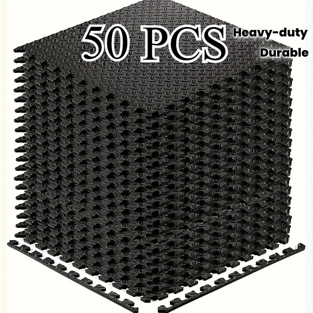 Black EVA Interlocking Exercise Mats - 50PCS