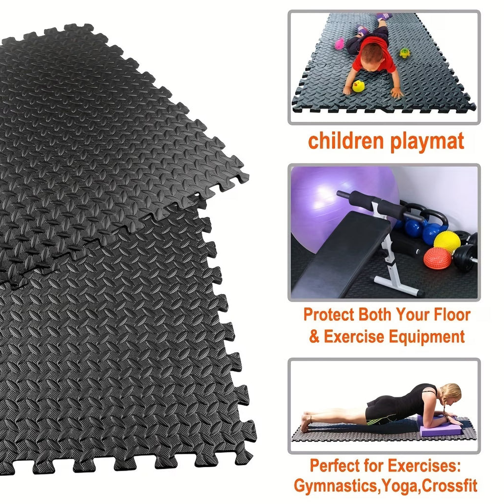 Black EVA Interlocking Exercise Mats - 50PCS