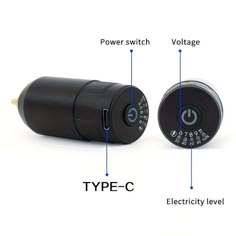 Wireless Tattoo Pen Kit with Accessories – Black / Grey / Red