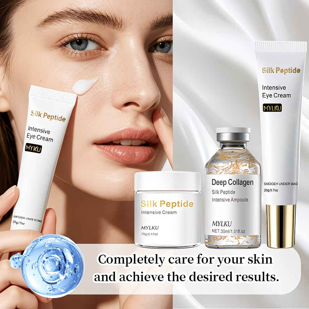 3-Piece Collagen Peptide Facial Care Set with Eye Cream, Face Cream & Serum