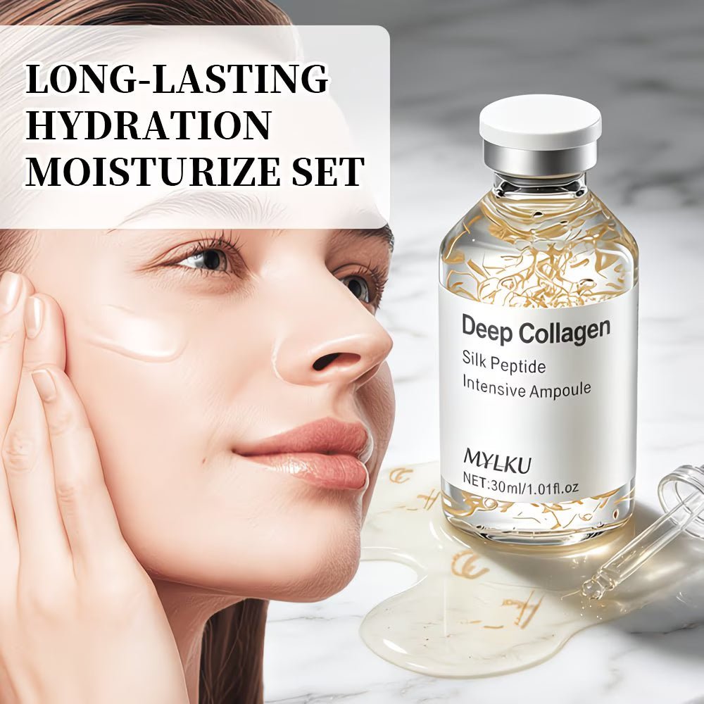 3-Piece Collagen Peptide Facial Care Set with Eye Cream, Face Cream & Serum