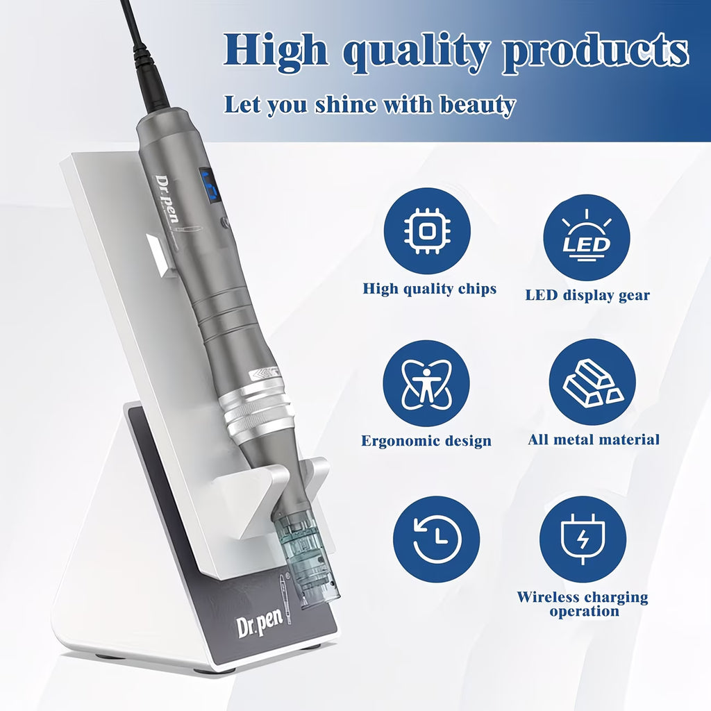 Wireless M8 Derma Pen Microneedling Device with 12 Nano Needle Cartridges