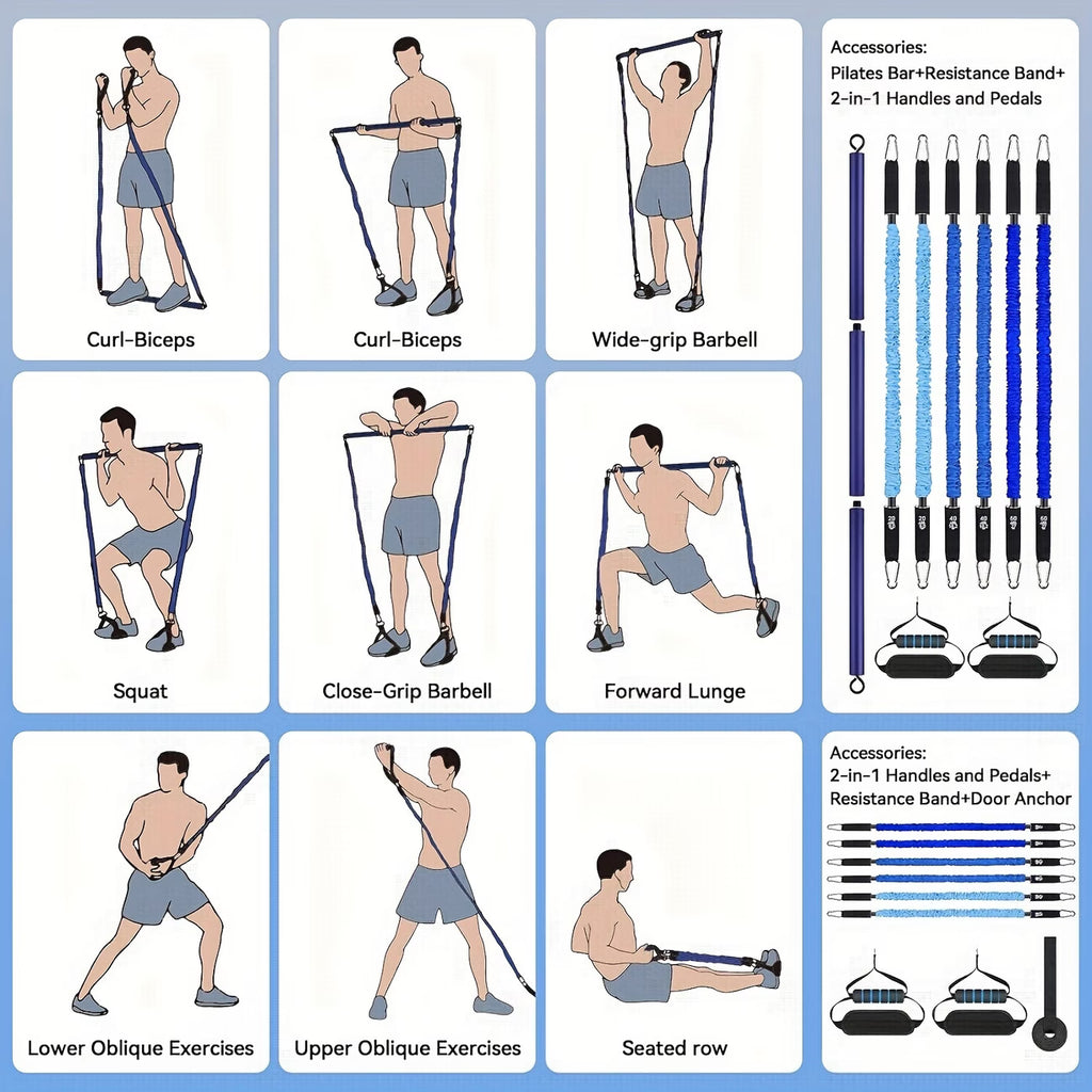 Heavy Tension Resistance Bands Set - 108.4KG