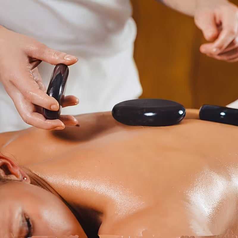 12-Piece Black Basalt Hot Stone Massage Set