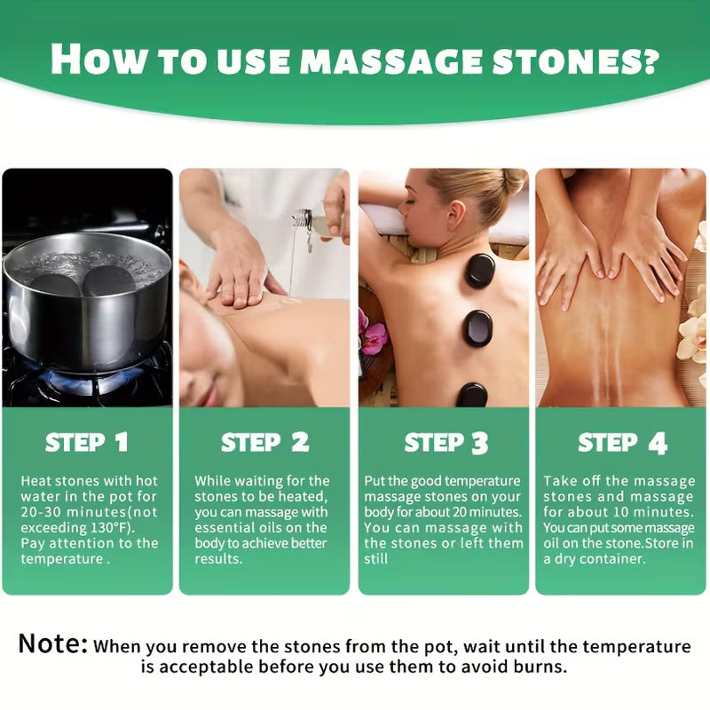 12-Piece Black Basalt Hot Stone Massage Set