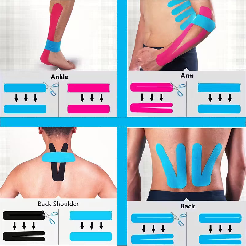 Latex-Free Kinesiology Tape Set (3 Rolls)