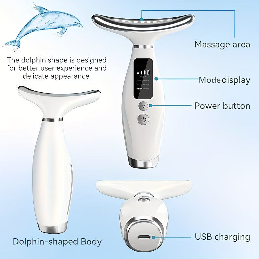 Rechargeable Face & Neck Massager with Heat & Vibration Modes
