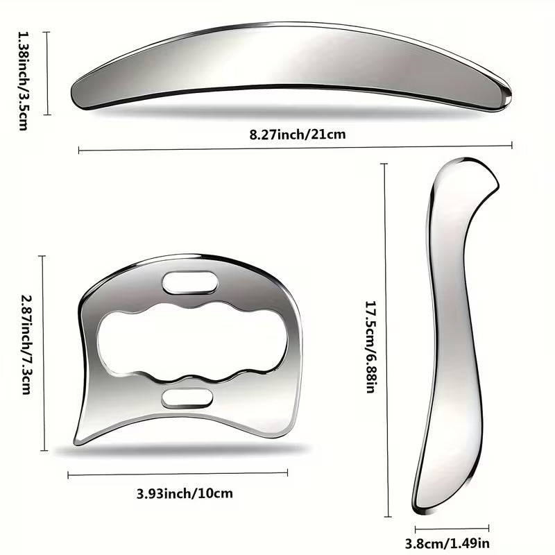 Stainless Steel Gua Sha Muscle Recovery Tools (2 or 3 Piece Set)