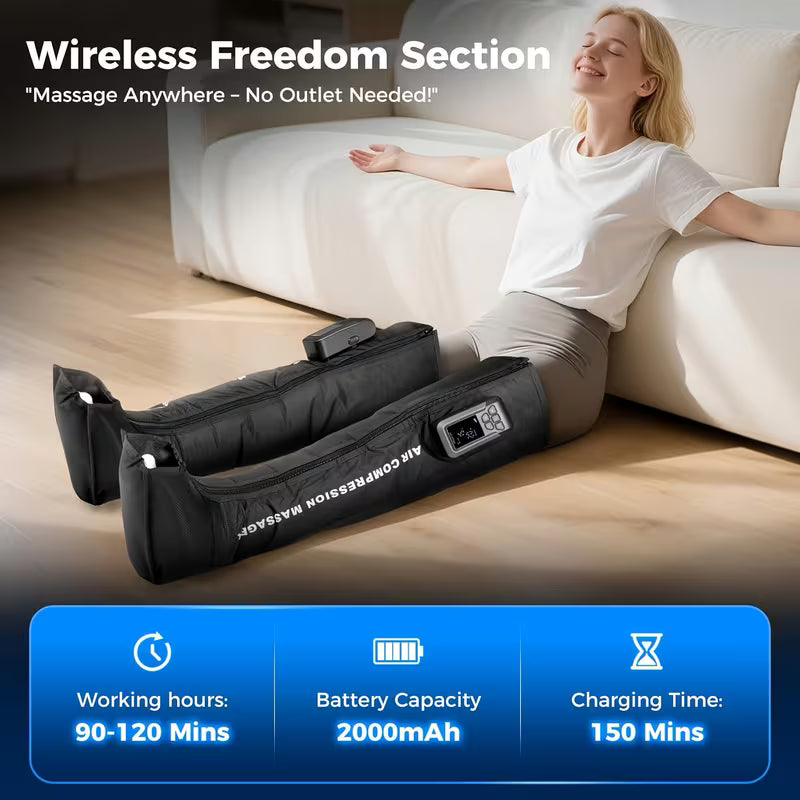 Single or Double Leg Air Wave Compression Leg Massager