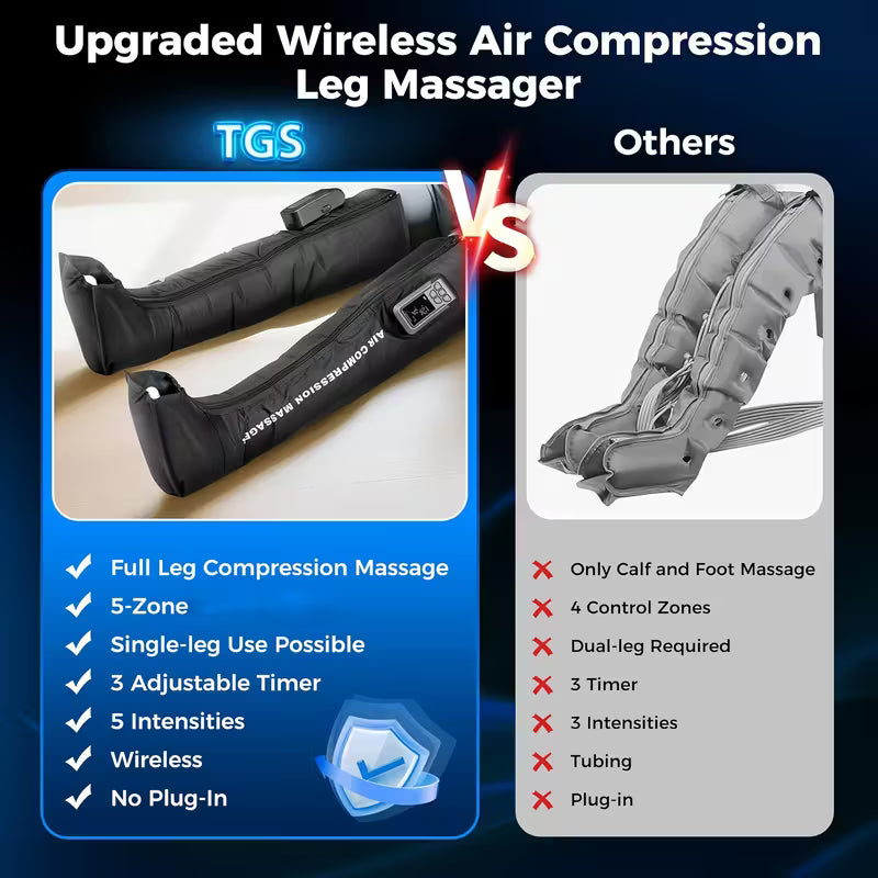 Single or Double Leg Air Wave Compression Leg Massager