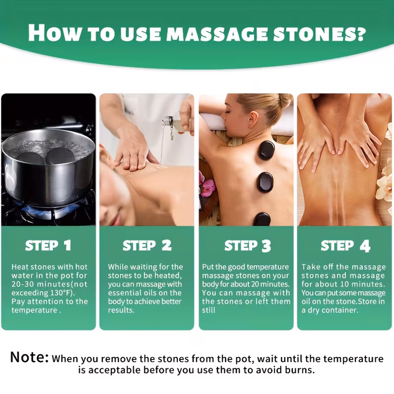 12-Piece Black Basalt Hot Stone Massage Set