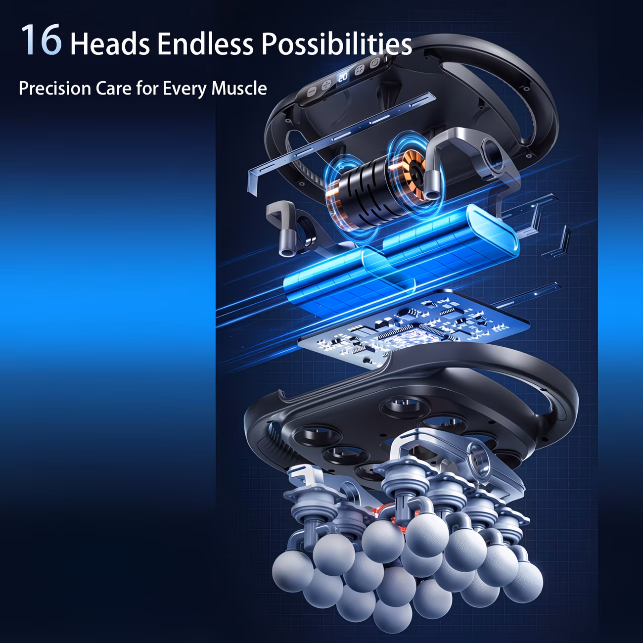 16-Head Professional Percussion Massage Gun