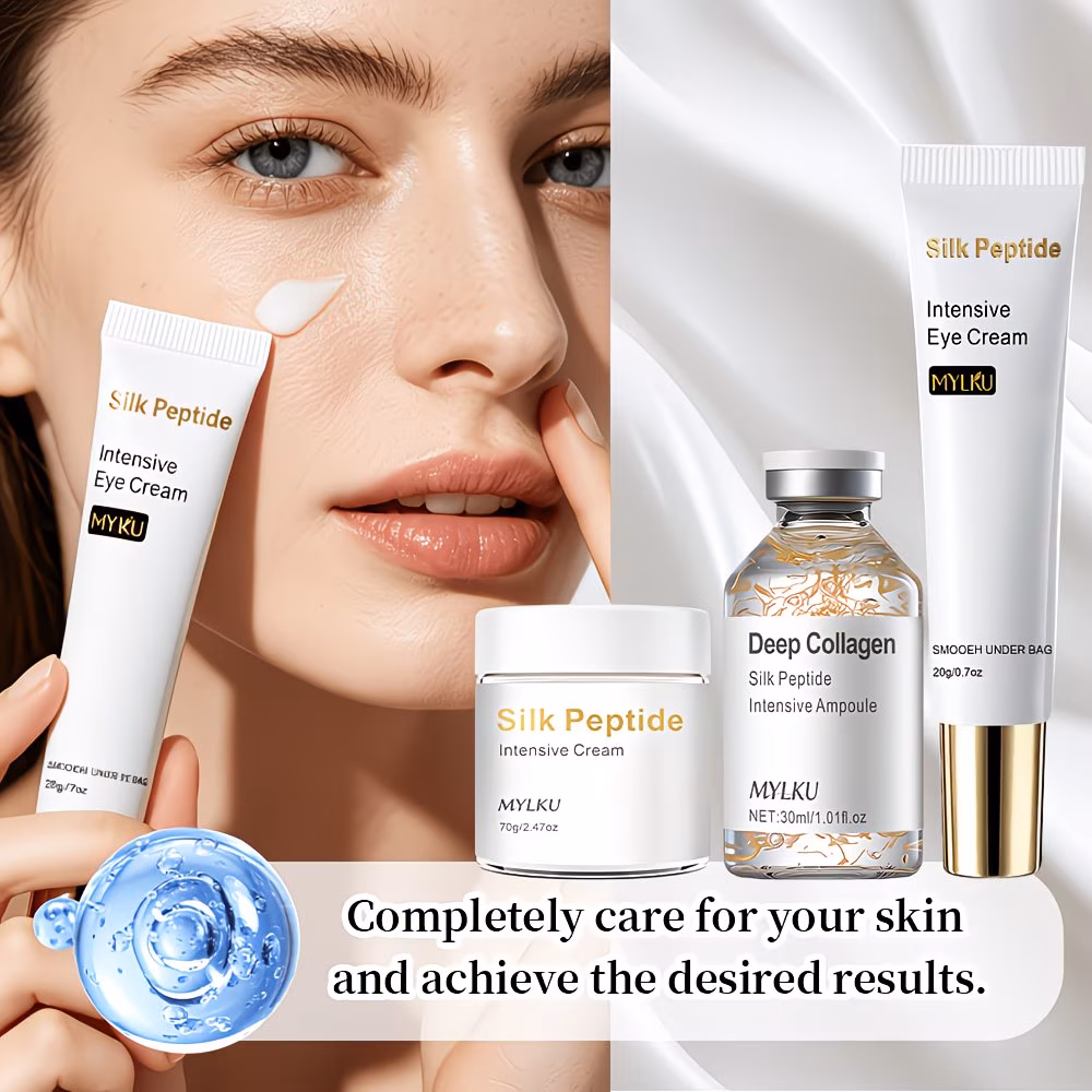 3-Piece Collagen Peptide Facial Care Set with Eye Cream, Face Cream & Serum