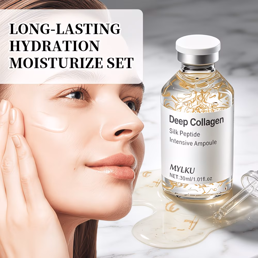 3-Piece Collagen Peptide Facial Care Set with Eye Cream, Face Cream & Serum
