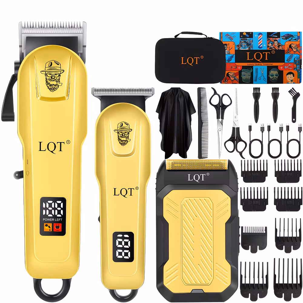 3-Piece Hair Clipper & Trimmer Set – White / Gold