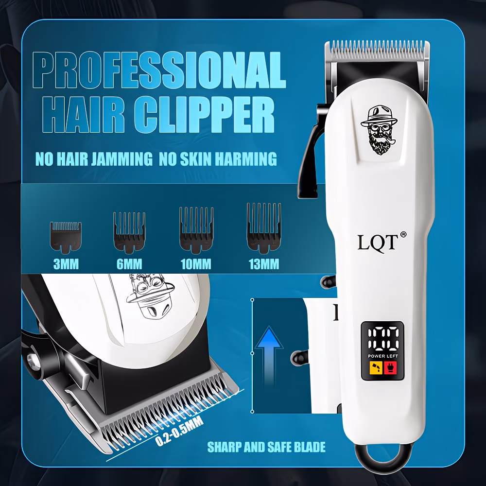 3-Piece Hair Clipper & Trimmer Set – White / Gold