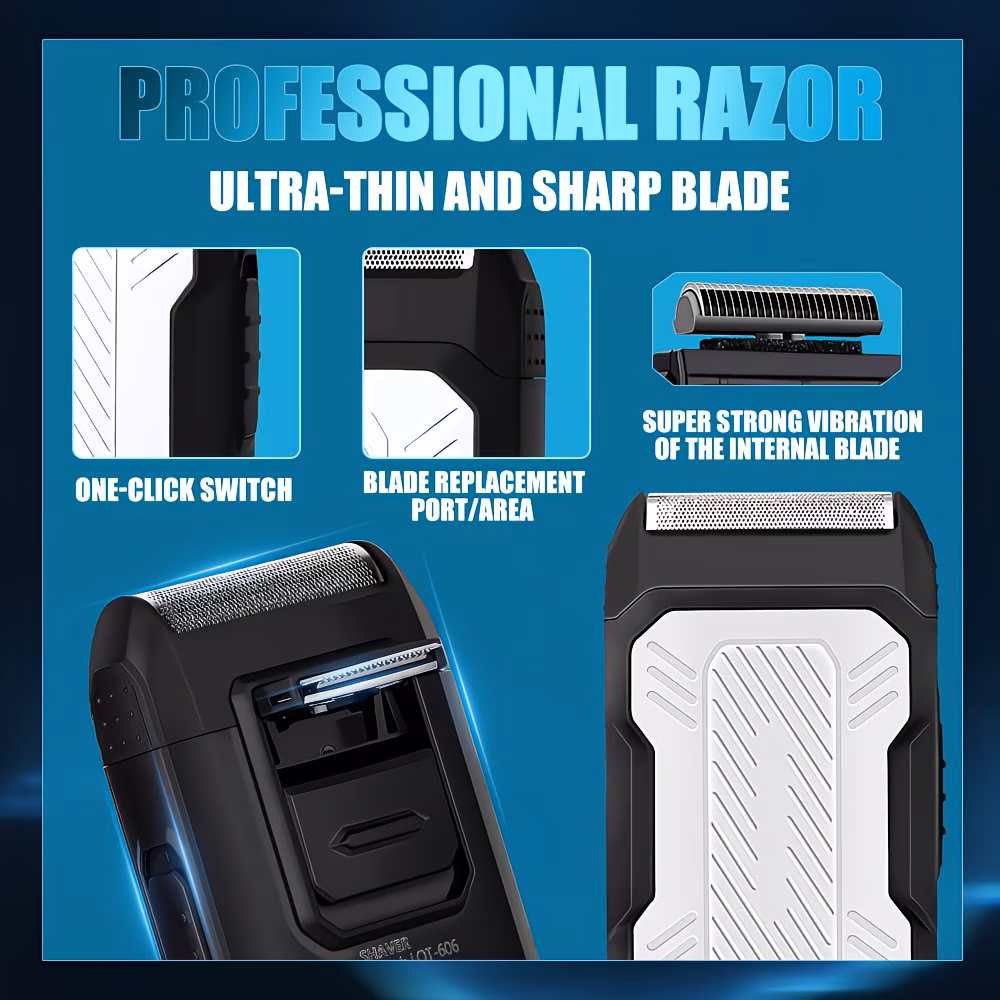 3-Piece Hair Clipper & Trimmer Set – White / Gold