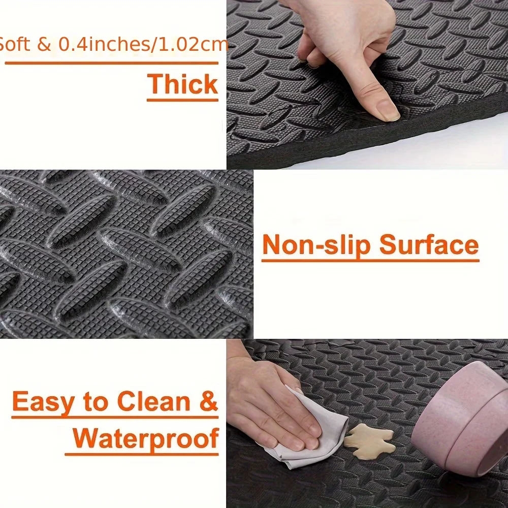 Black EVA Interlocking Exercise Mats - 50PCS