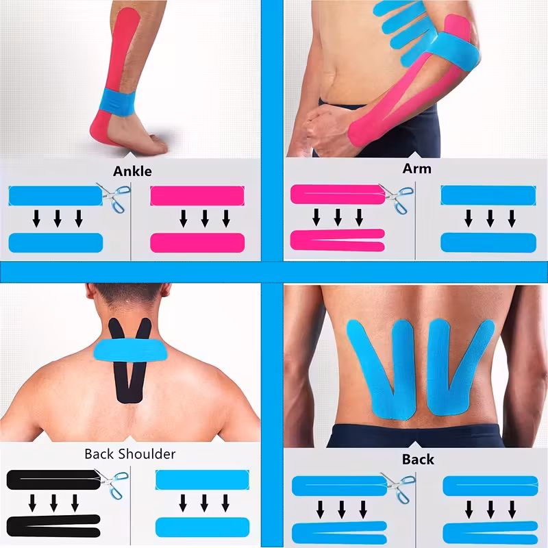Latex-Free Kinesiology Tape Set (3 Rolls)