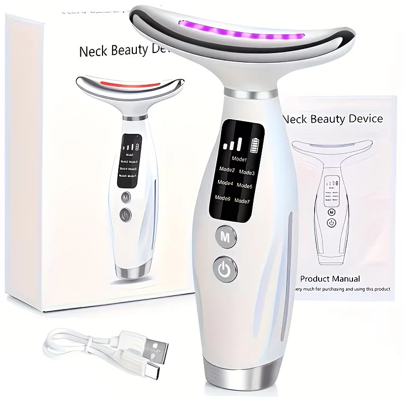 Rechargeable Face & Neck Massager with Heat & Vibration Modes