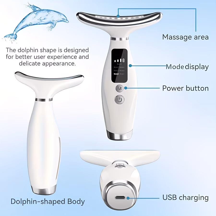 Rechargeable Face & Neck Massager with Heat & Vibration Modes