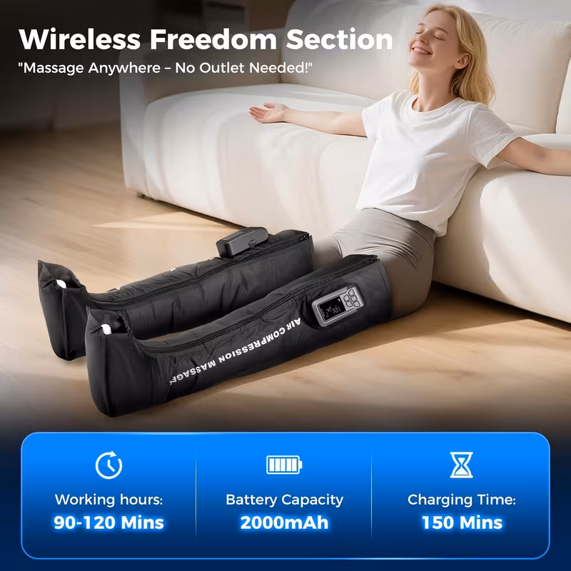 Single or Double Leg Air Wave Compression Leg Massager