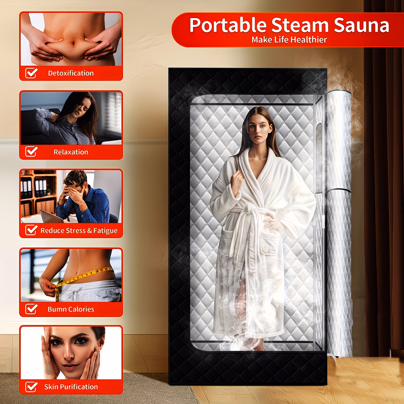 Single Sauna Tent with Steamer