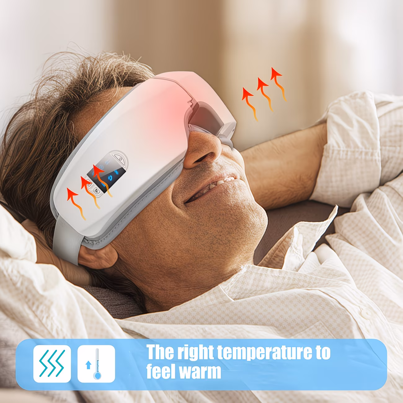 Smart Air Compression Eye Massager with Heat & Vibration