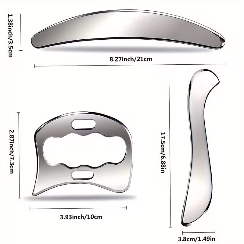 Stainless Steel Gua Sha Muscle Recovery Tools (2 or 3 Piece Set)
