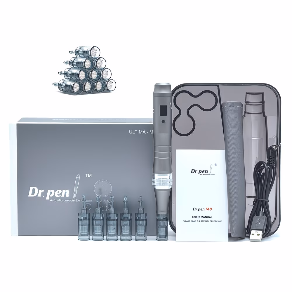 Wireless M8 Derma Pen Microneedling Device with 12 Nano Needle Cartridges
