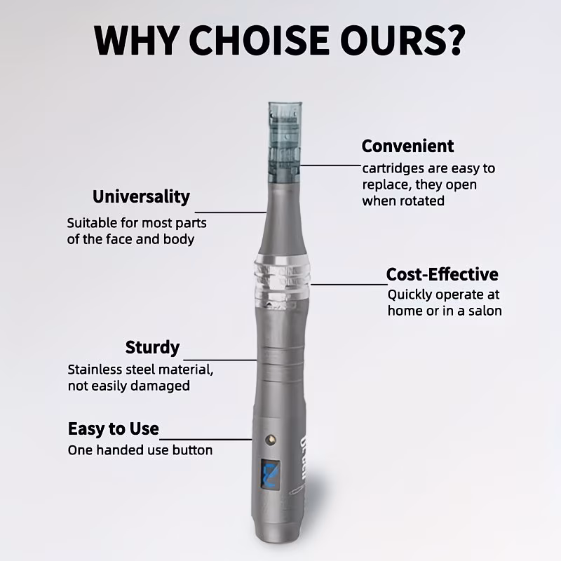 Wireless M8 Derma Pen Microneedling Device with 12 Nano Needle Cartridges