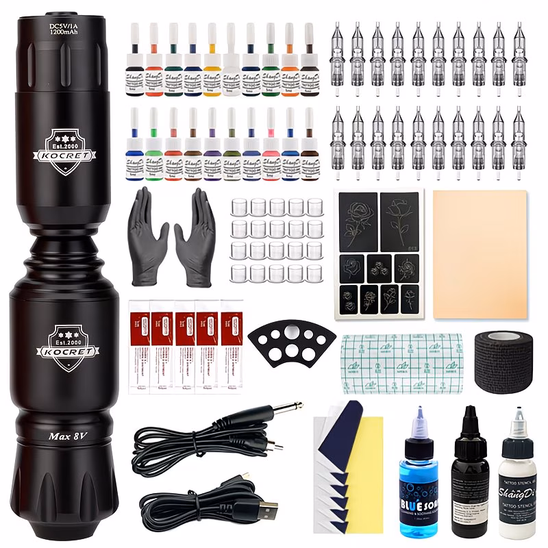 Wireless Tattoo Pen Kit with Accessories – Black / Grey / Red
