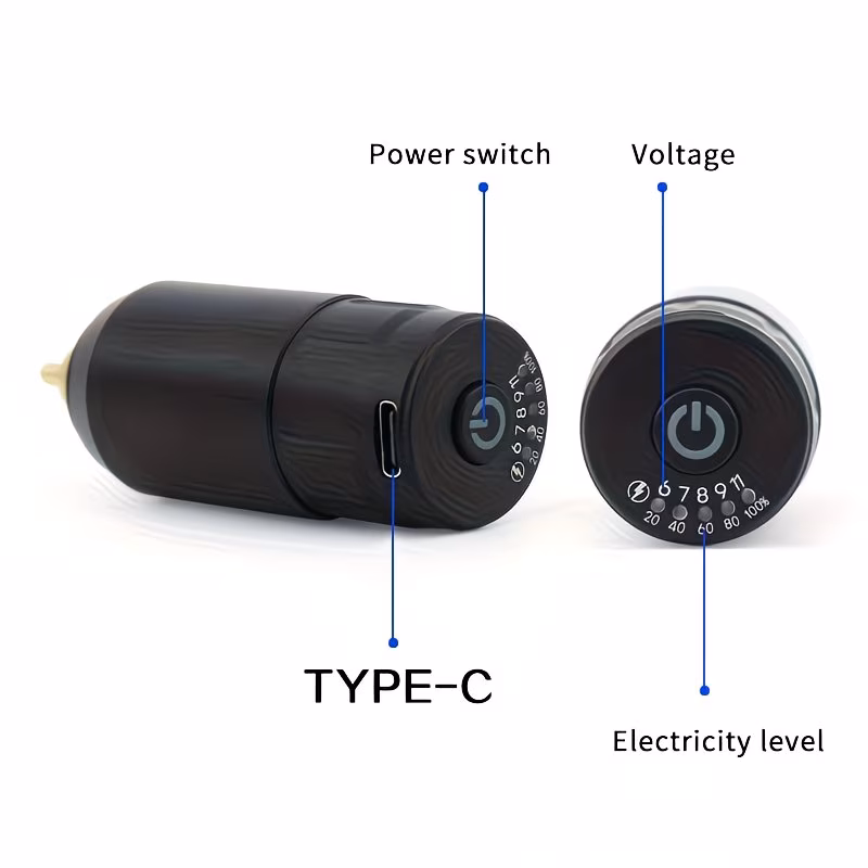 Wireless Tattoo Pen Kit with Accessories – Black / Grey / Red